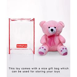 Babyhug Plush Teddy Bear Soft Toy Pink - Height 41 cm