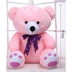 Babyhug Plush Teddy Bear Soft Toy Light Pink - Height 50 cm