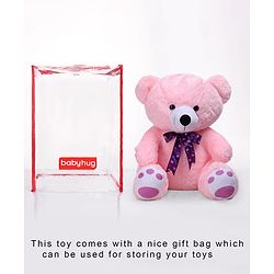 Babyhug Plush Teddy Bear Soft Toy Light Pink - Height 50 cm