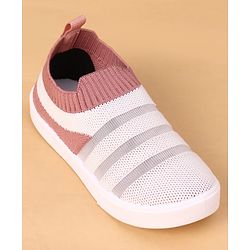 Cute Walk by Babyhug Slip On Casual Shoes - White & Grey