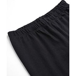 Babyhug Cotton Elastane Knit Full Length Solid Lycra Leggings - Black