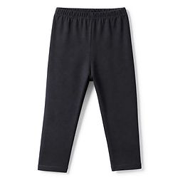 Babyhug Cotton Elastane Knit Full Length Solid Lycra Leggings - Black