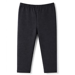 Babyhug Cotton Elastane Knit Full Length Solid Lycra Leggings - Black