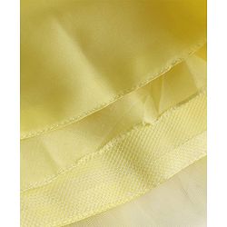 Babyhug Mesh Woven Half Sleeves Solid Party Dress With Corsage - Yellow
