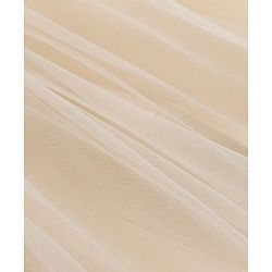 Babyhug Mesh Woven Sleeveless Solid Colour Party Dress with Bow Applique and Matching Booties - Ivory
