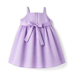 Babyhug Woven Sleeveless Dress with Floral Corsage & Pearl Embellishment - Lilac
