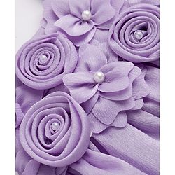 Babyhug Woven Sleeveless Dress with Floral Corsage & Pearl Embellishment - Lilac
