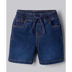 Babyhug Single Jersey Knit Half Sleeves Wild Animals Printed T-Shirt & Denim Shorts Set - White