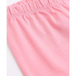 Babyhug Cotton Elastane Knit Slim Fit Full Length Solid Leggings in Pink