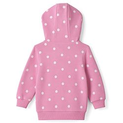 Babyhug 100% Cotton Knit Full Sleeves Sweatshirt With Polka Dots Print - Pink