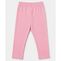 Babyhug Cotton Lycra Elastane Knit Slim Fit Full Length Solid Leggings Pack of 3 - Navy Blue, Pink & Dark Pink