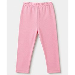 Babyhug Cotton Lycra Elastane Knit Slim Fit Full Length Solid Leggings Pack of 3 - Navy Blue, Pink & Dark Pink
