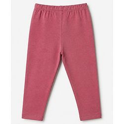 Babyhug Cotton Lycra Elastane Knit Slim Fit Full Length Solid Leggings Pack of 3 - Navy Blue, Pink & Dark Pink