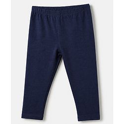 Babyhug Cotton Lycra Elastane Knit Slim Fit Full Length Solid Leggings Pack of 3 - Navy Blue, Pink & Dark Pink