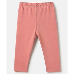 Babyhug Cotton Lycra Elastane Knit Slim Fit Full Length Solid Leggings Pack of 3 - Pink, Black & Rose Gold