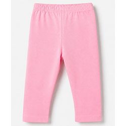 Babyhug Cotton Lycra Elastane Knit Slim Fit Full Length Solid Leggings Pack of 3 - Pink, Black & Rose Gold