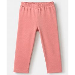 Babyhug Cotton Lycra Elastane Knit Slim Fit Full Length Solid Leggings Pack of 3 - Pink, Black & Rose Gold