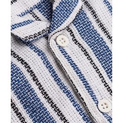 Babyhug Cotton Woven Half Sleeves Co-Ords Striped Shirt & Shorts Set - Blue