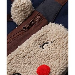 Babyhug Cotton Blend Fleece Knit Sweatshirt with Full Sleeves and Reindeer Detailing - Navy Blue