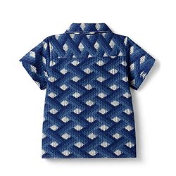 Babyhug Cotton Woven Half Sleeves Geometric Print Co-Ords Shirt & Shorts Set - Blue