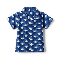 Babyhug Cotton Woven Half Sleeves Geometric Print Co-Ords Shirt & Shorts Set - Blue