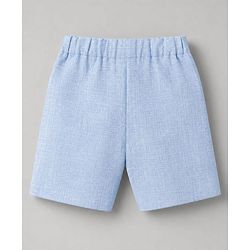 Babyhug Woven Half Sleeves Solid Colour 3 Piece Party Suit With Bow - Light Blue