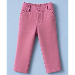 Babyhug Woven Full Sleeves Solid Three Piece Party Suit With Bow - Mauve