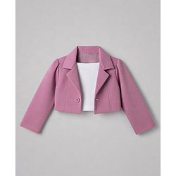 Babyhug Knit Full Sleeves Blazer Style Co-Ords Top & Skirts Set with Inner Tee - Pink