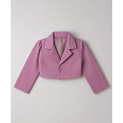 Babyhug Knit Full Sleeves Blazer Style Co-Ords Top & Skirts Set with Inner Tee - Pink