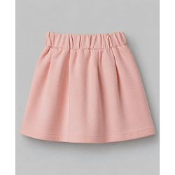 Babyhug Knit Full Sleeves Blazer Style Co-Ords Top & Skirts Set with Inner Tee - Peach