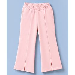Babyhug Knit Full Sleeves Solid Top & Pant Set With Blazer - Peach