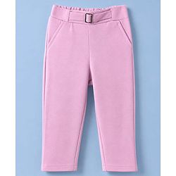Babyhug Knit Full Sleeves Solid Top & Pant Set With Blazer - Pink
