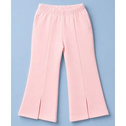 Babyhug Knit Full Sleeves Solid Top & Pant Set With Blazer - Peach