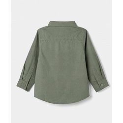 Babyhug 100% Cotton Woven Full Sleeves Shirt and Pants Set With Bow & Suspender - Black & Olive Green