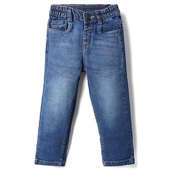 Babyhug Cotton Blend Full Sleeves Checked Shirt and Denim Jeans - Yellow