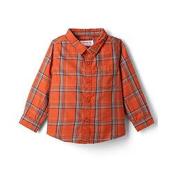 Babyhug Cotton Mixes Woven Full Sleeves Checks Shirt and Denim Jeans - Red