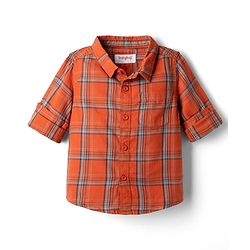 Babyhug Cotton Mixes Woven Full Sleeves Checks Shirt and Denim Jeans - Red