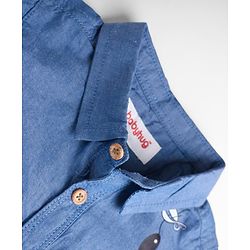 Babyhug 100% Cotton Woven Full Sleeves Shirt and Pant with Crocodile Print - Blue