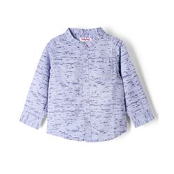 Babyhug 100% Cotton Woven Full Sleeves Printed Shirt & Jeans - Black & Blue