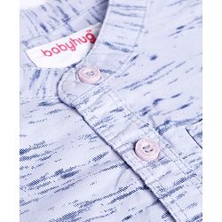 Babyhug 100% Cotton Woven Full Sleeves Printed Shirt & Jeans - Black & Blue