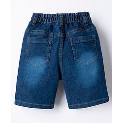 Babyhug Cotton Woven Denim Half Sleeves Shirt and Shorts Set With Leopard Print - Blue