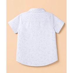 Babyhug 100% Cotton Woven Half Sleeves Printed Shirt and Shorts Set - White