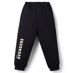 Babyhug Marvel Single Jersey Knit Full Sleeves T-Shirt & Pyjama Night Suit with Avengers Graphics - Limegreen & Black