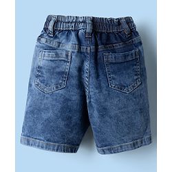 Babyhug Cotton Woven Half Sleeves Shirt and Denim Shorts with Pineapple Print - White & Blue