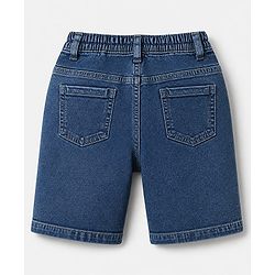 Babyhug Cotton Woven Half Sleeves Shirt and Denim Shorts Set with Leaf Print - Navy Blue