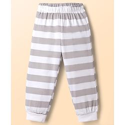 Babyhug Disney Single Jersey Knit Full Sleeves T-shirt & Striped Pyjama Night Suit With Lady and the Tramp Graphic - White