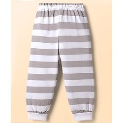Babyhug Disney Single Jersey Knit Full Sleeves T-shirt & Striped Pyjama Night Suit With Lady and the Tramp Graphic - White