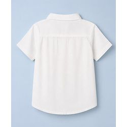 Babyhug 100% Cotton Woven Half Sleeves Shirt and Shorts with Bow Tie - Red & White