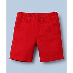 Babyhug 100% Cotton Woven Half Sleeves Shirt and Shorts with Bow Tie - Red & White
