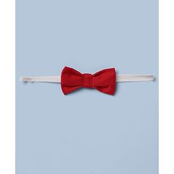 Babyhug 100% Cotton Woven Half Sleeves Shirt and Shorts with Bow Tie - Red & White